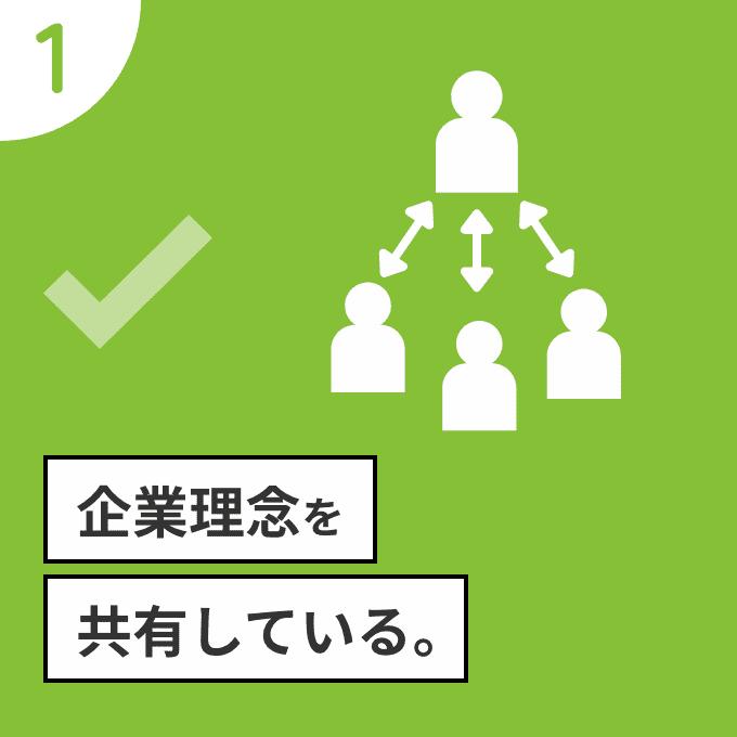 企業理念を共有している。